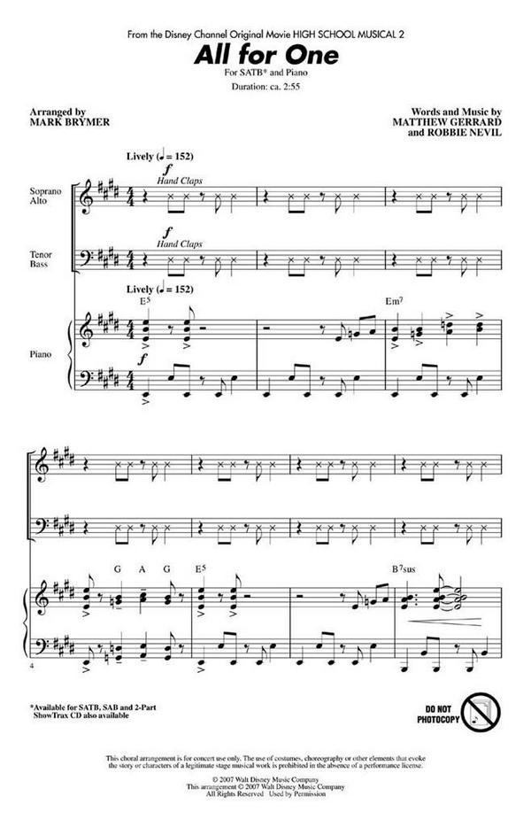 All for one for mixed chorus (SATB)