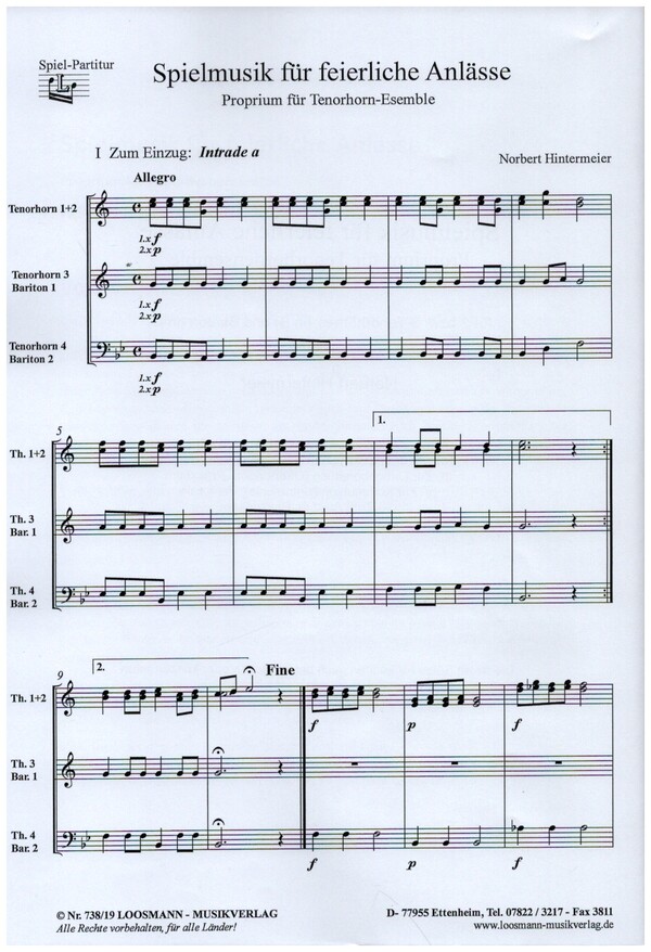 Spielmusik für feierliche Anlässe