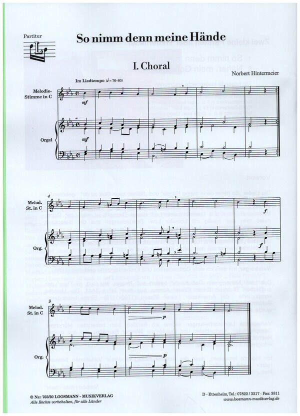 2 kleine Partiten über Trauerlieder