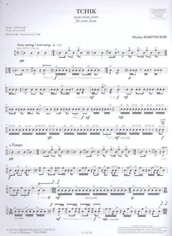 Tchik pour caisse claire