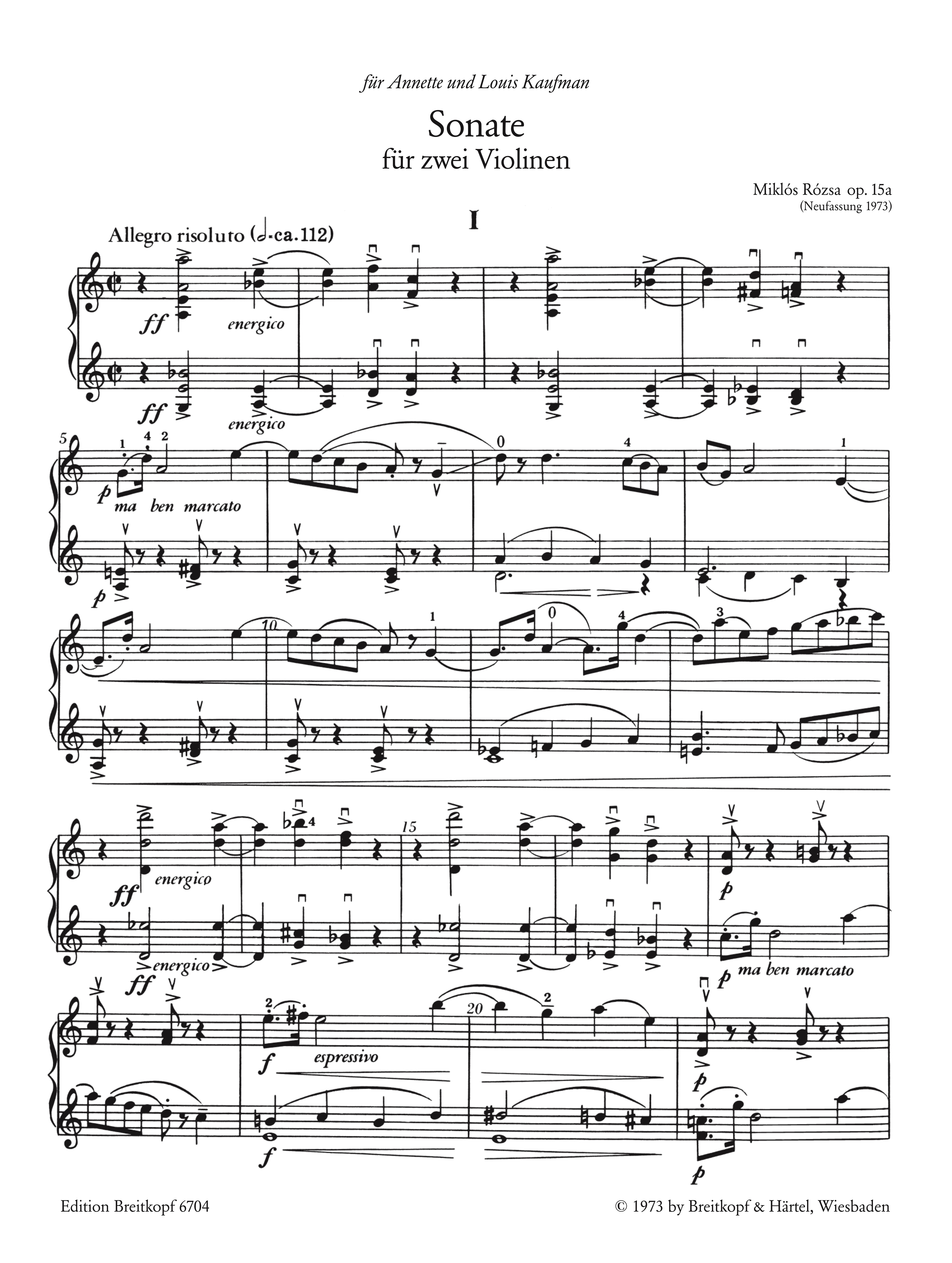 Sonate op.15a (Neufassung 1973)