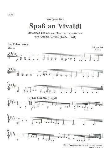 Spaß an Vivaldi für 4 Gitarren (Ensemble)
