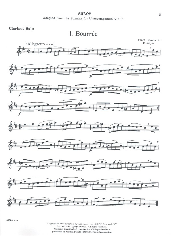 Bach for the Clarinet vol.2