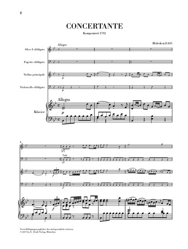 Concertante B-Dur Hob.I:105