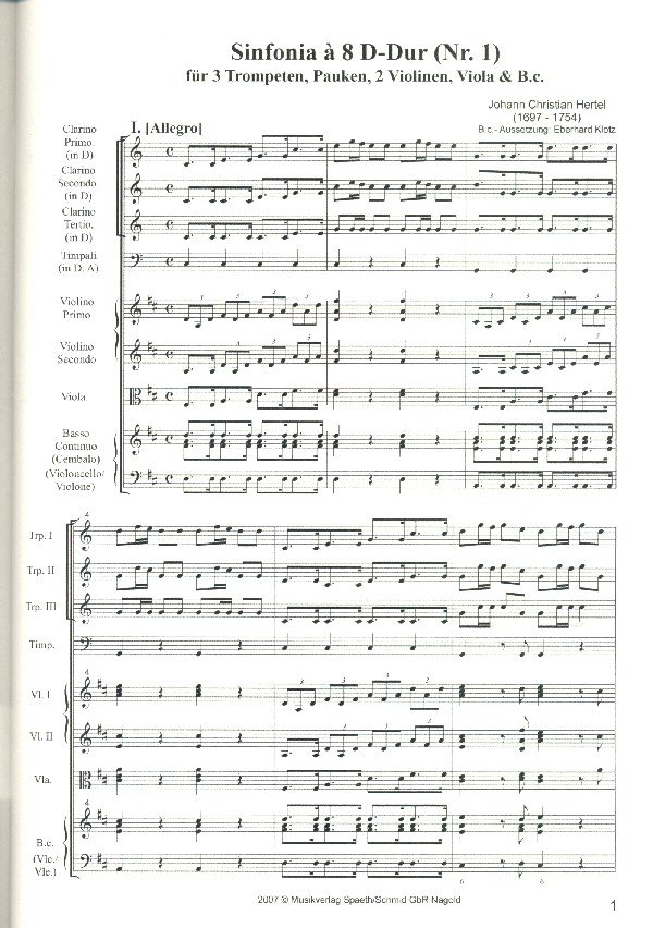 Sinfonia à 8 D-Dur Nr.1 für 3 Trompeten,