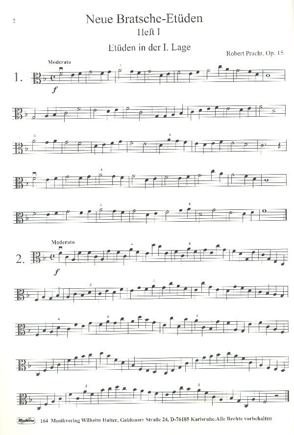 Neue Bratsche-Etüden op.15 Band 1