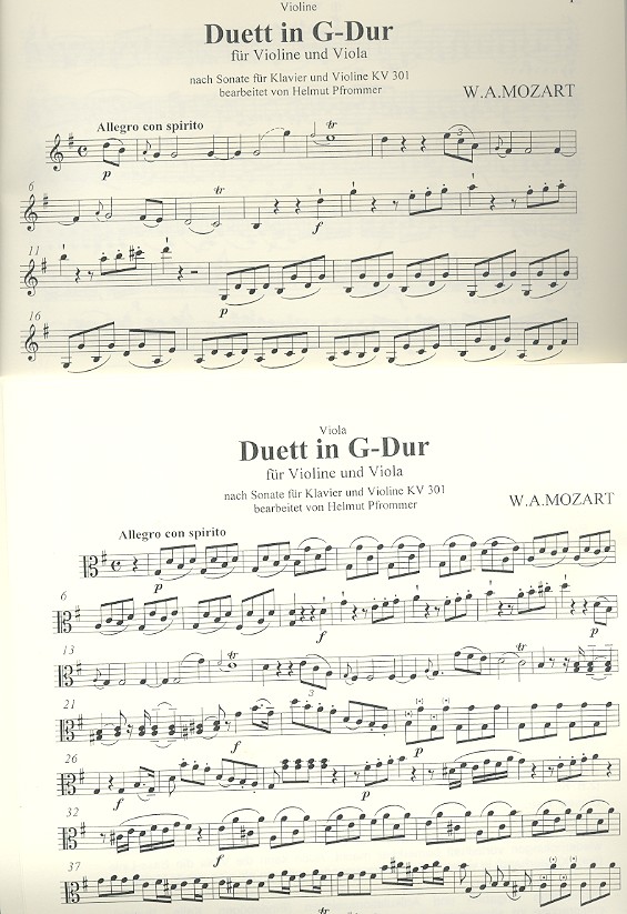 3 Duette nach Sonaten für Violine und Klavier: