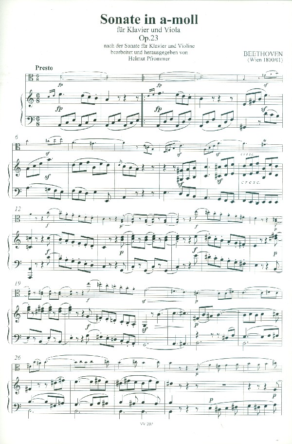 Sonate a-Moll op.23 für Violine und Klavier