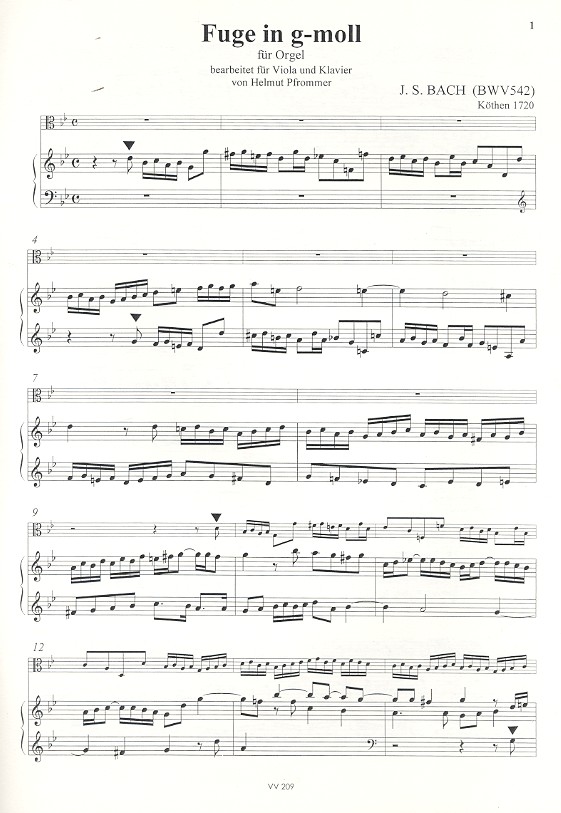 Fuge g-Moll BWV542 für Orgel