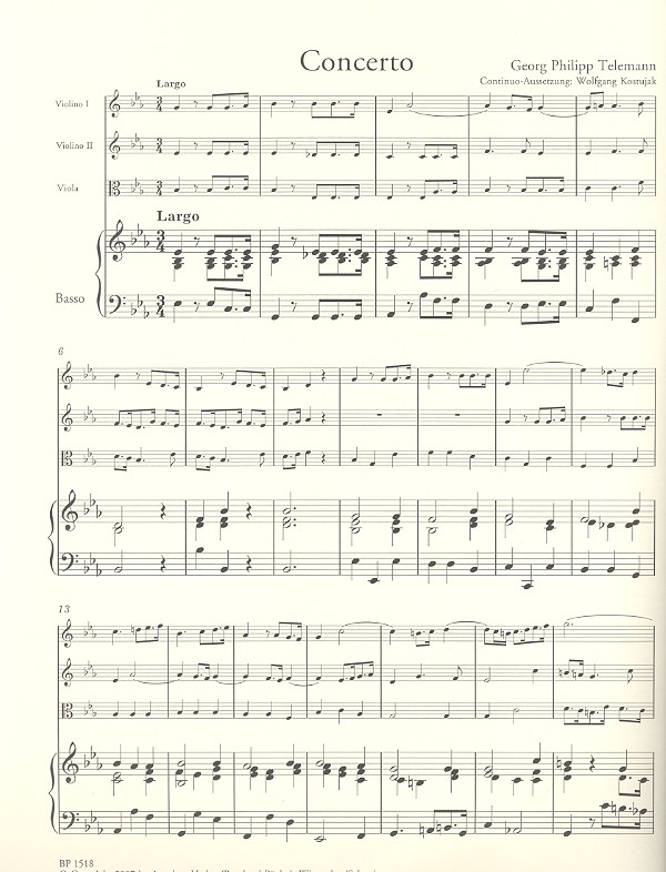 Konzert Es-Dur TWV43:Es1
