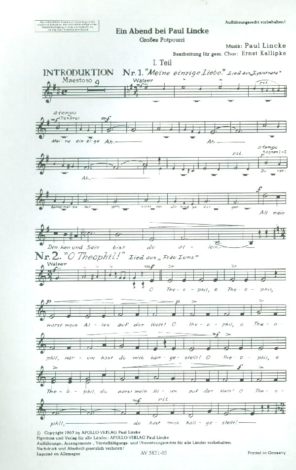 Ein Abend bei Paul Lincke