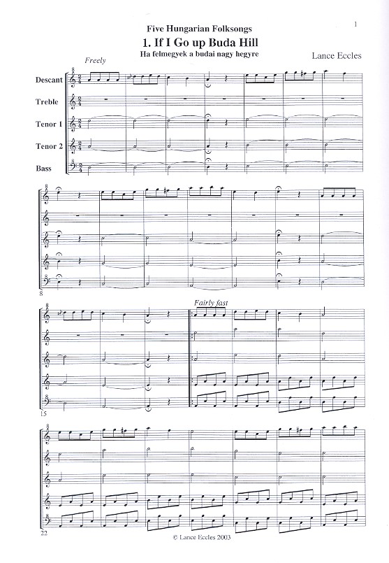 If I go up Buda Hill für 5 Blockflöten