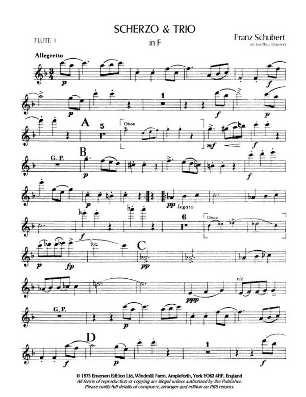 Scherzo and Trio F major for