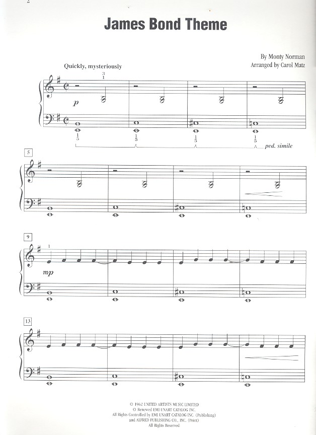 James Bond Theme: for piano
