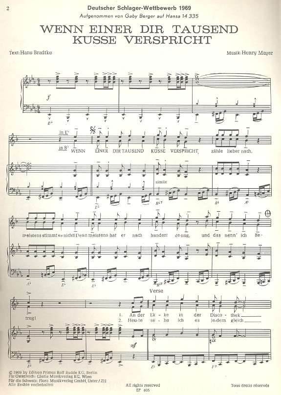 Wenn einer dir tausend Küsse verspricht:
