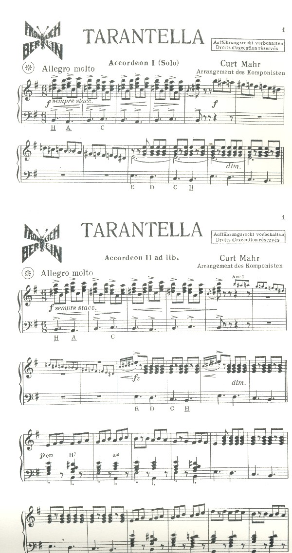 Tarantella für 3 Akkordeons