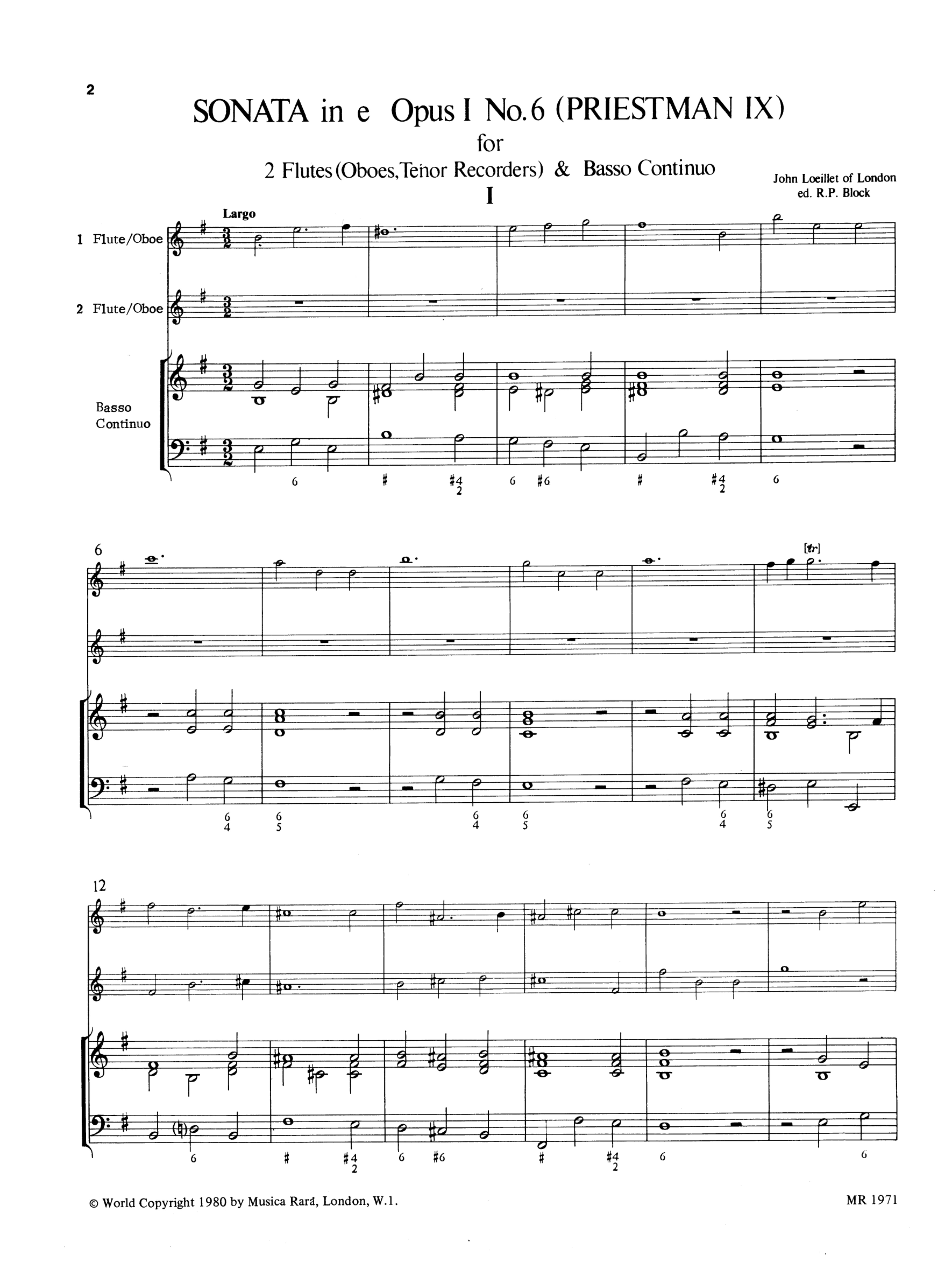 Sonate op.1,6 e-Moll