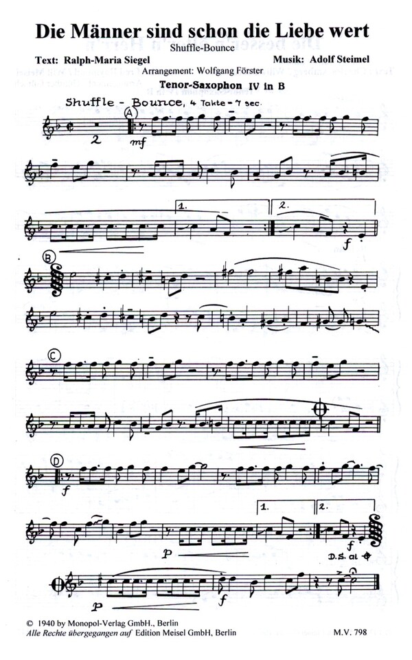 Die Männer sind schon die Liebe wert und  Die besser'n älter'n Herr'n