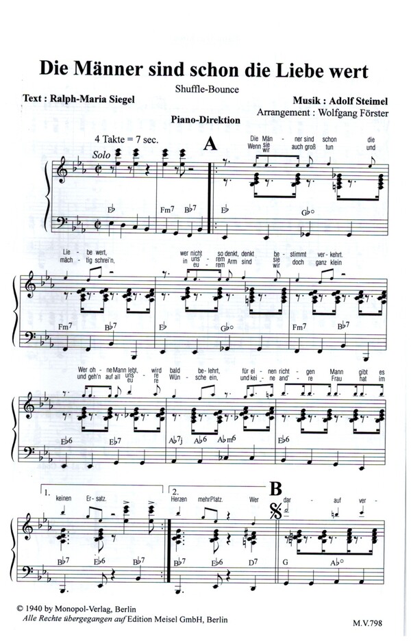 Die Männer sind schon die Liebe wert und  Die besser'n älter'n Herr'n