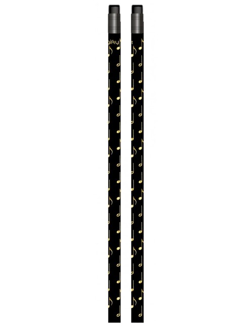 Bleistift mit Radiergummi Noten schwarz/golden