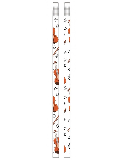 Bleistift mit Radiergummi Violine weiß 4C