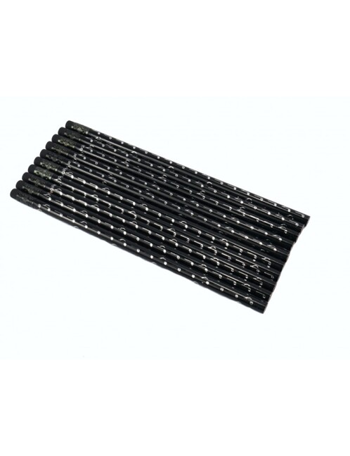 Bleistift mit Radiergummi Noten schwarz/silber