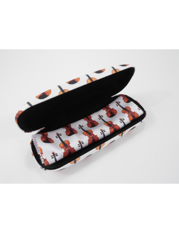 Brillenetui Violine mit Mikrofasertuch