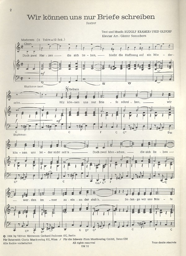 Wir können uns nur Briefe schreiben: