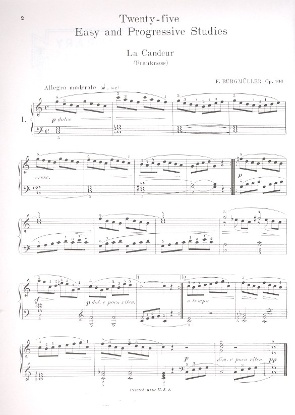 25 easy and progressive Studies op.100