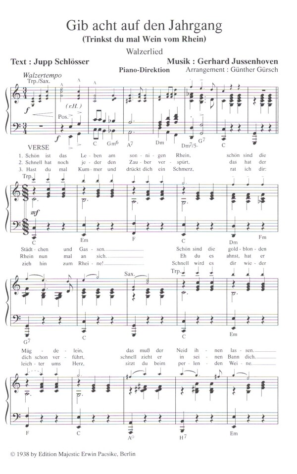 Gib acht auf den Jahrgang   und