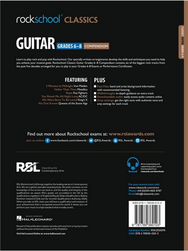 Rockschool Classics Guitar Grades 6-8  (+Online-Audio) 
