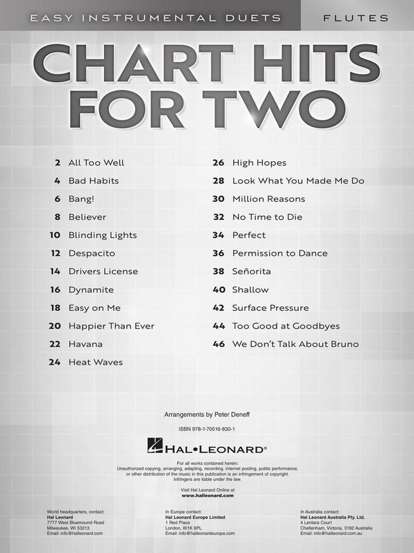 Chart Hits for Two
