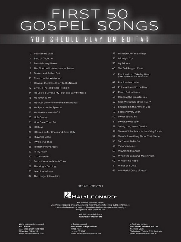 First 50 Gospel Songs You Should Play on Guitar