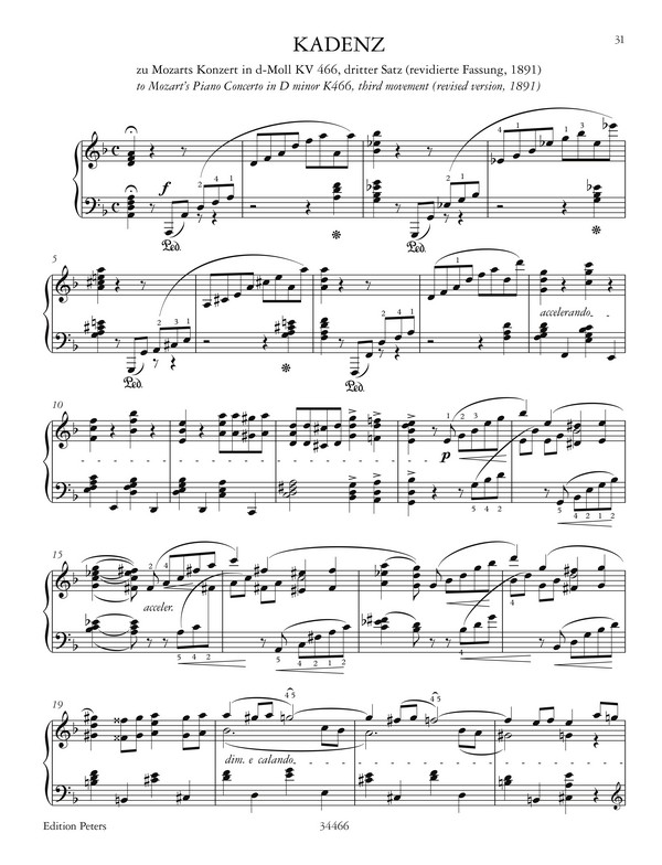Kadenzen zu Klavierkonzerten