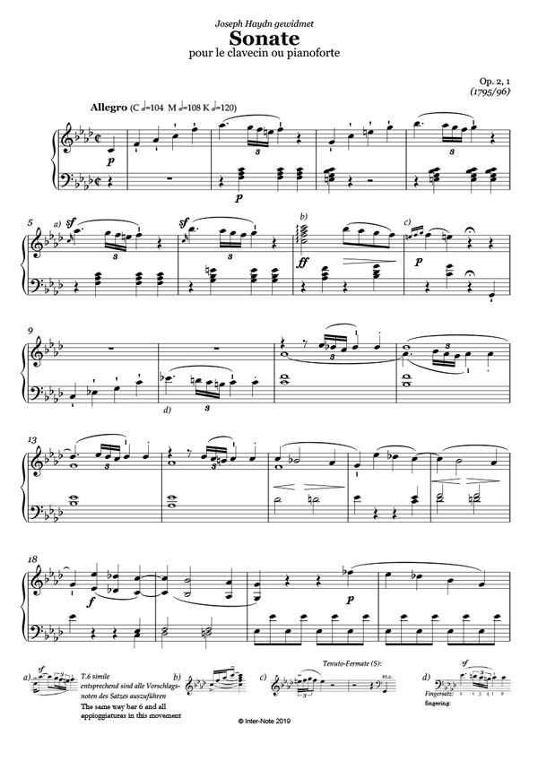 Sonate f-Moll Nr.1 op.2,1