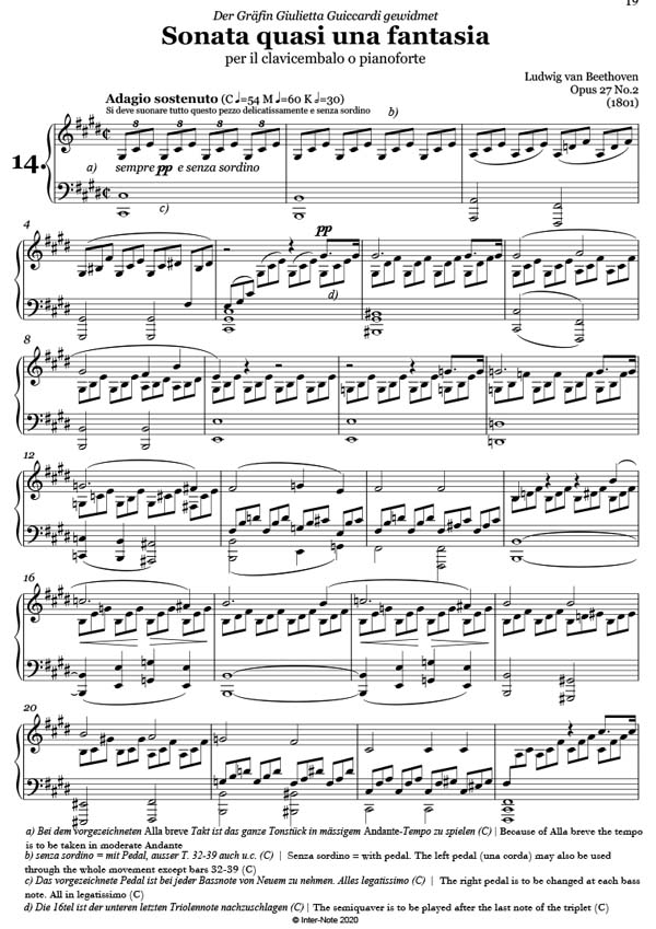 Sonate Nr. 14 cis-Moll op.27,2