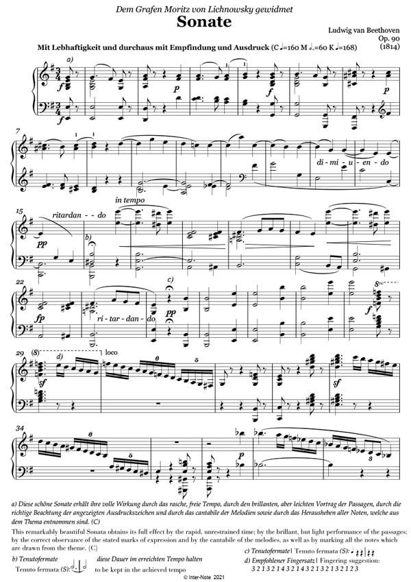 Sonate Nr. 27 e-Moll op.90