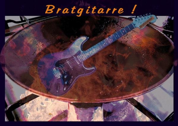 Postkarte "Bratgitarre!" ("Bratocaster")