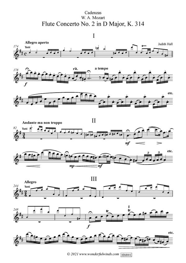HM001  Judith Hall, Mozart - Flute Cadenzas
