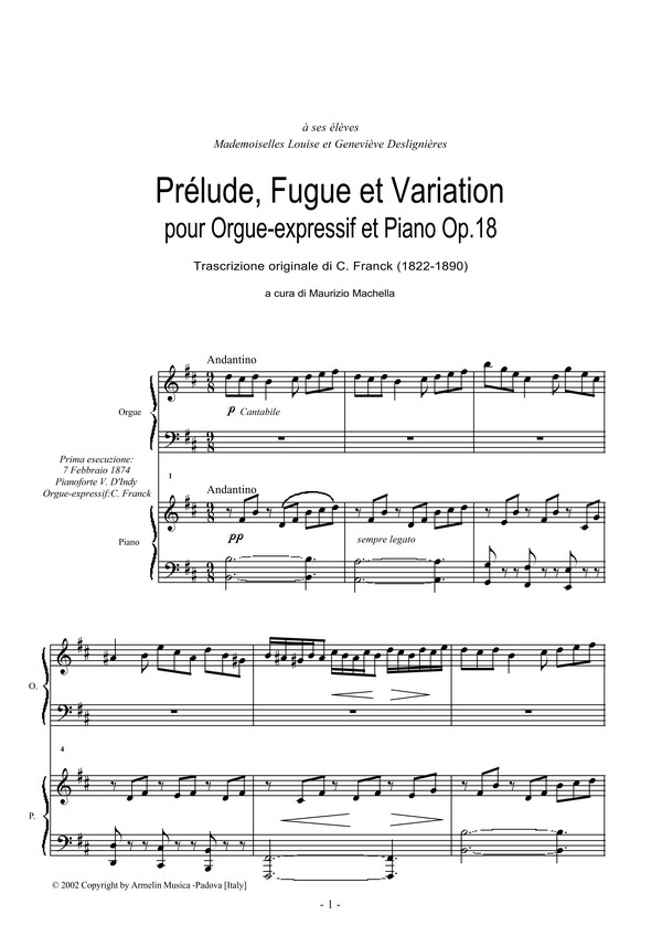 Prelude Fugue et Variation op.18