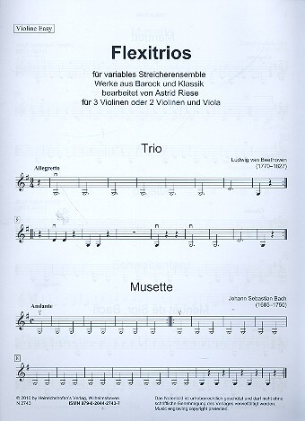 Flexitrios für 3 Violinen (1. Lage)