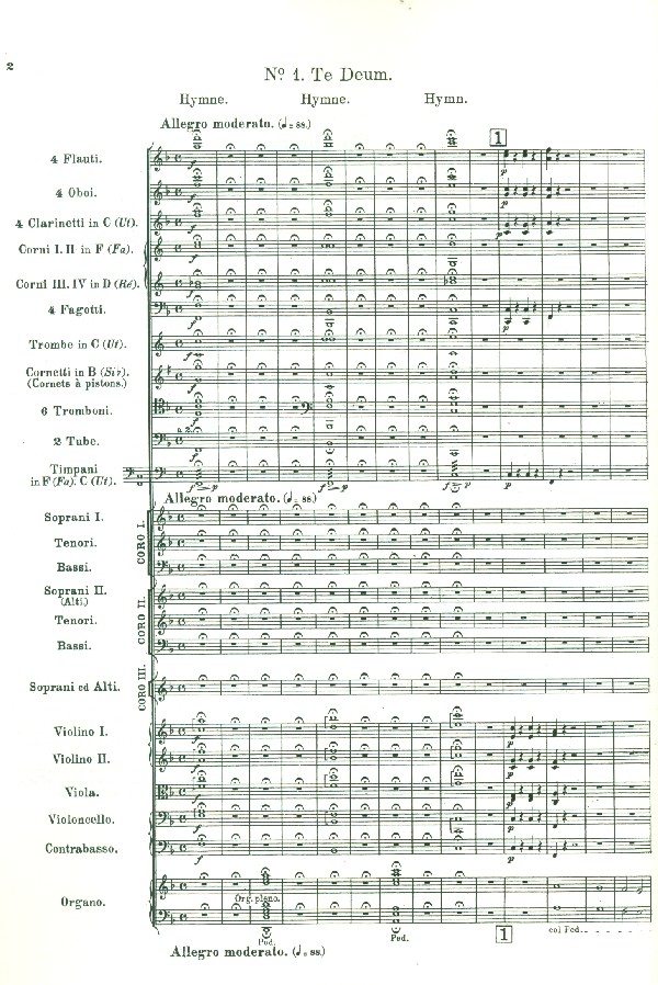 Te Deum op.22 für 3 Chöre, Orchester und