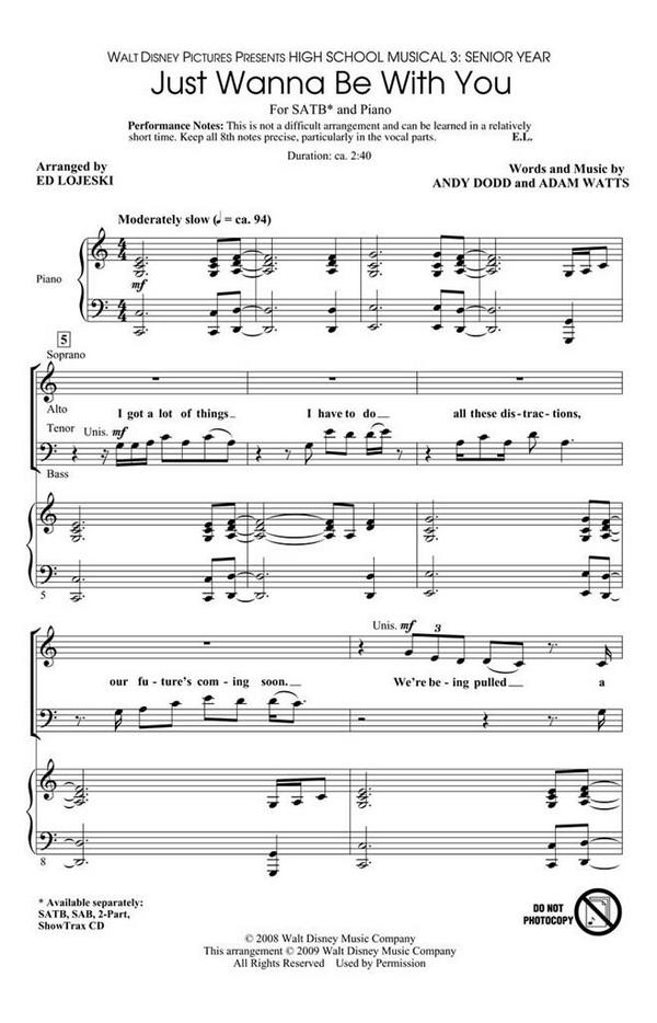 Just wanna be with You for mixed chorus