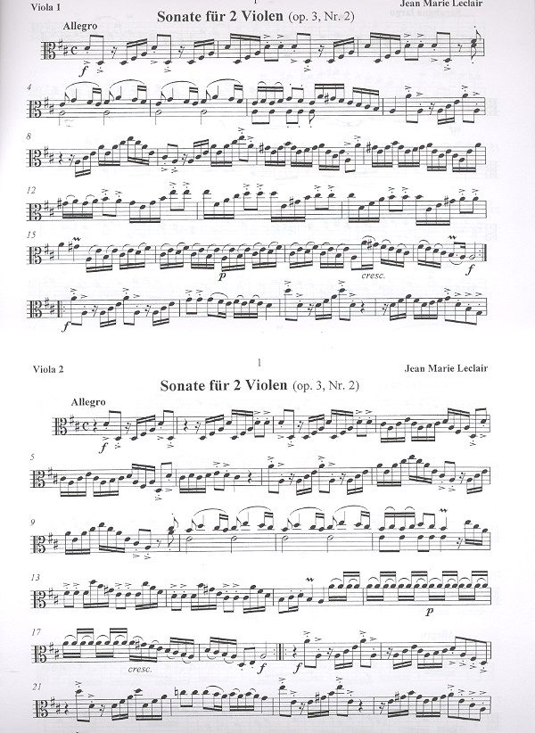 2 Sonaten op.3,2 op.3,6 für 2 Violen