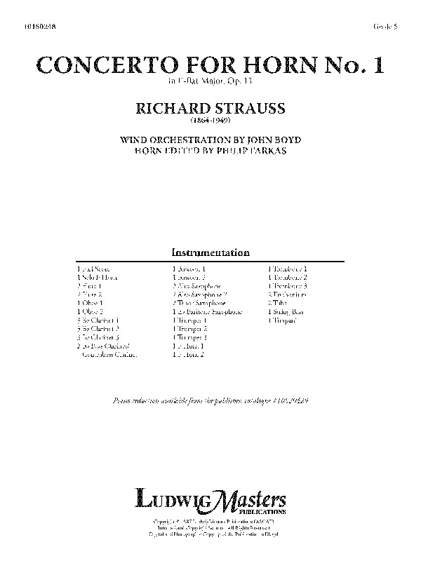 Concerto for Horn No 1 (c/b accomp sc)