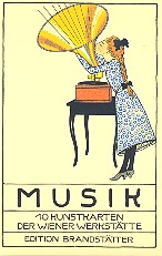 Musik-Postkarten mit Motiven des Jugendstil