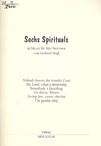 6 Spirituals für gem Chor