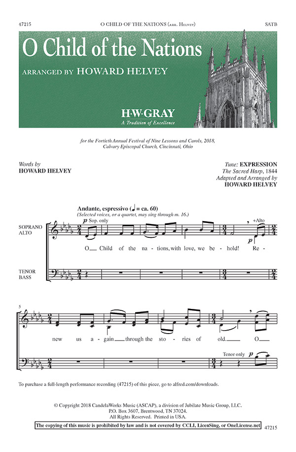 O Child Of The Nations SATB