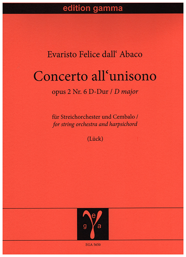 Concerto all'unisono op. 2 Nr. 6 D-Dur