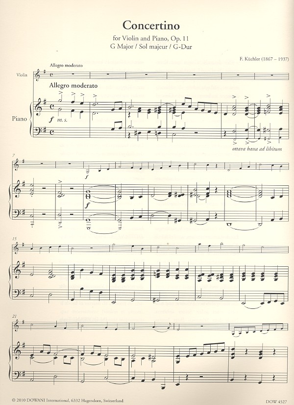Concertino G-Dur op.11 (+CD) für Violine